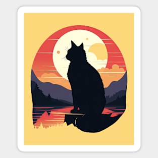 Retro Wilderness Kitty Magnet